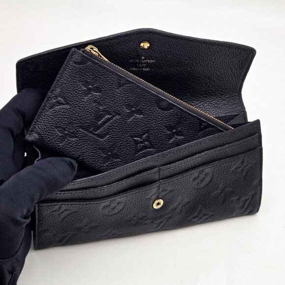 Louis Vuitton Monogram Empreinte Curieuse Sarah Wallet Black Leather - Picture 7 of 16